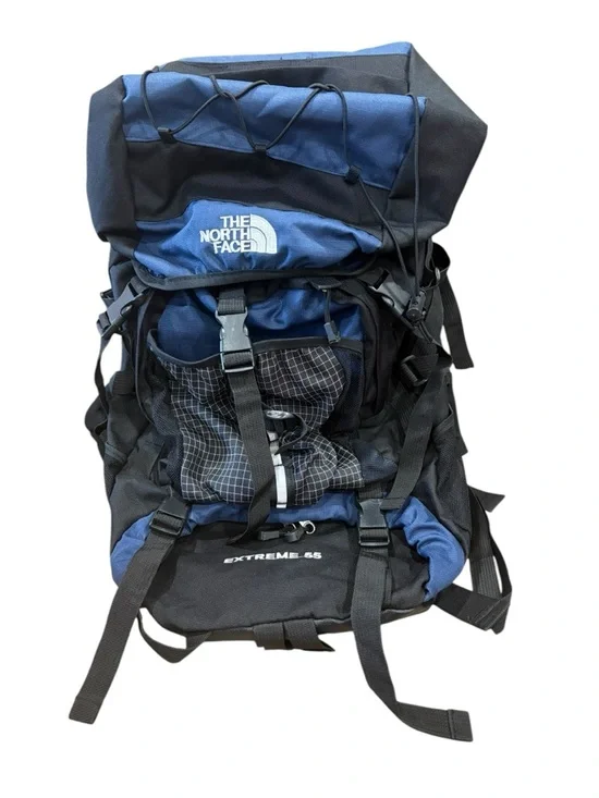 The North Face Vintage Extreme 55L Blue Black Hiking Trail Light Backpack