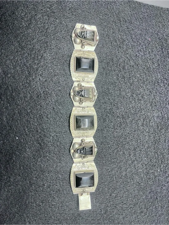 Marked 925 Black and Silver Decorative Wearable Bracelet