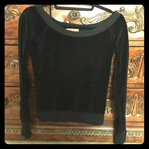 Juicy Black Velour Top