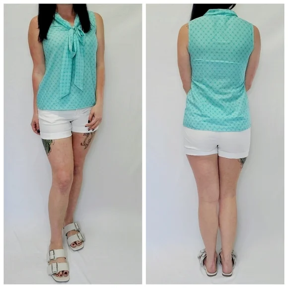 Banana Republic Sleeveless Tie Neck Top