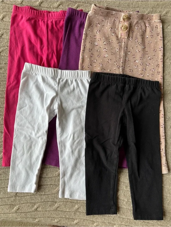 NWT Carter's 5pc Baby Girl Leggings Bundle, 24 Months