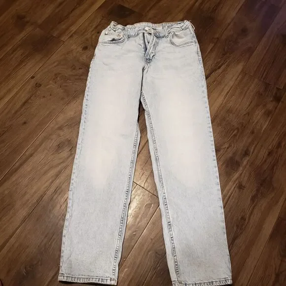 H&M Stoned Wash Boys  Blue Jeans Sz 14 Adjustable Waist