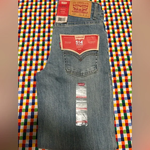 NWT Boys Levi's Blue Jeans 514 12 Regular