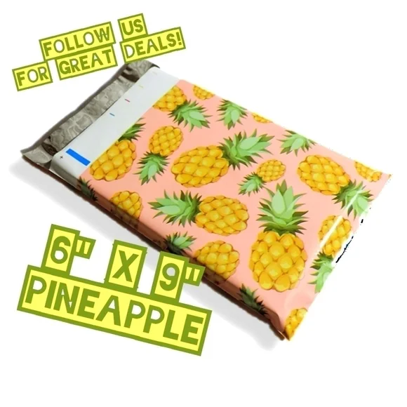 100 Pineapple Poly Mailers 6x9