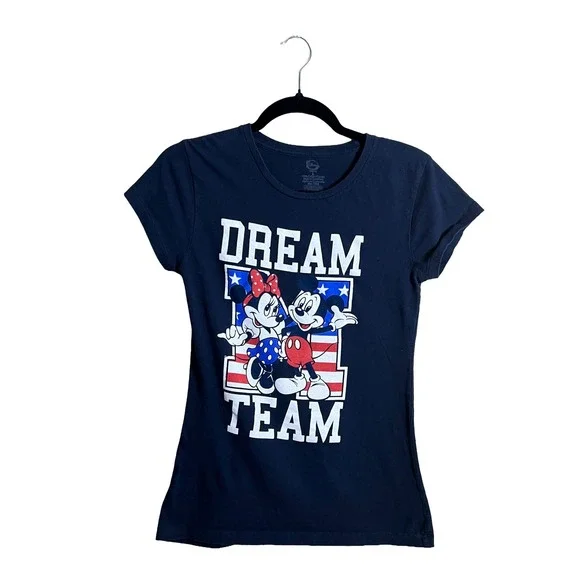 Disney Shirt Large Black Mickey Minnie Mouse Graphic Tee American Flag