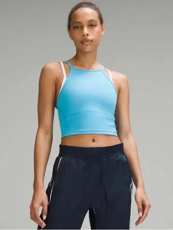 NWOT Lululemon Wunder Train High-Neck Cross-Back Tank Top - Kayak Blue