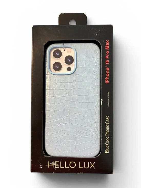 Light Blue Croc Phone Case for iPhone 16 Pro Max