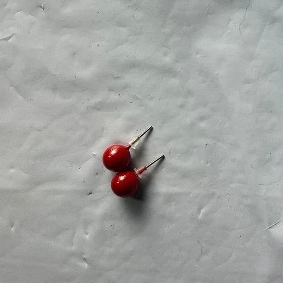 Vintage Red Push‎ Pins 2 Count Small Round Head Metal Tacks
