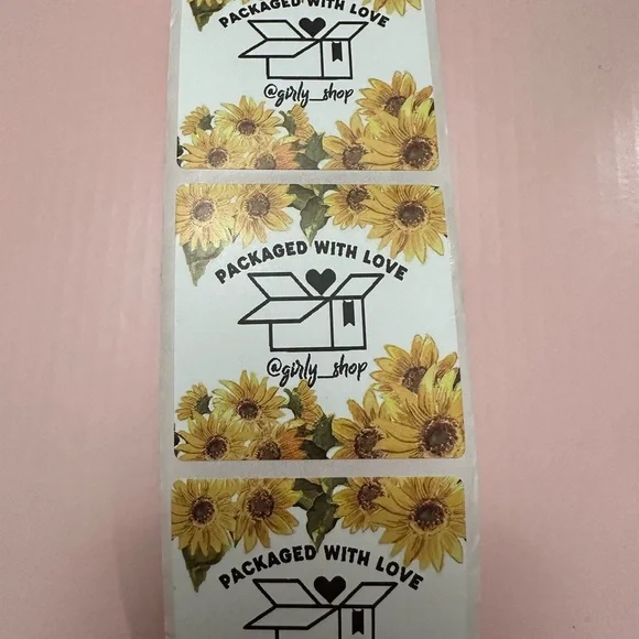 50 ct. Sunflower Custom 2” Square Packaging Stickers