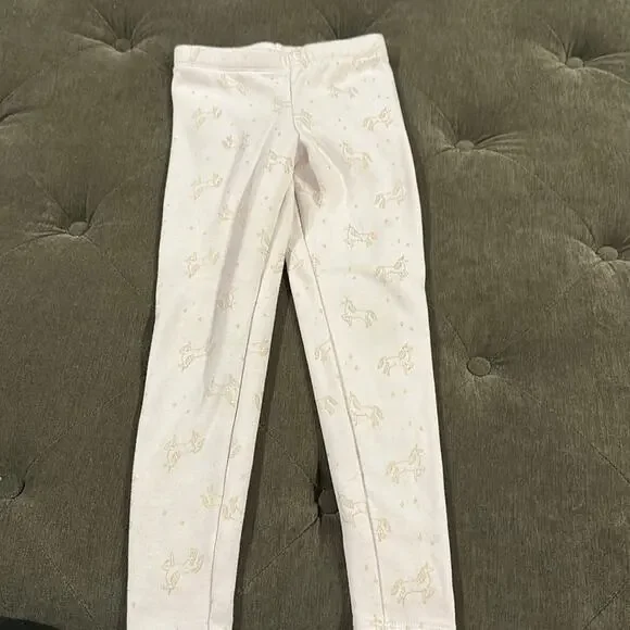 Cat & jack unicorn fleece inside leggings size xs 4/5