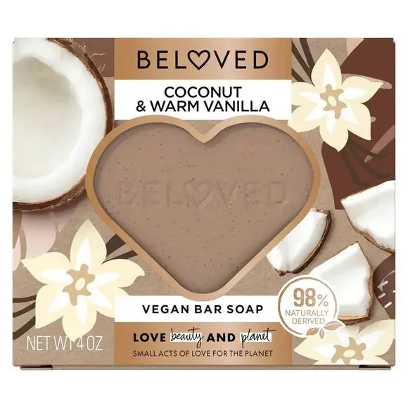 Beloved Coconut & Warm Vanilla Vegan Bar Soap Moisturizing Natural Clean NEW