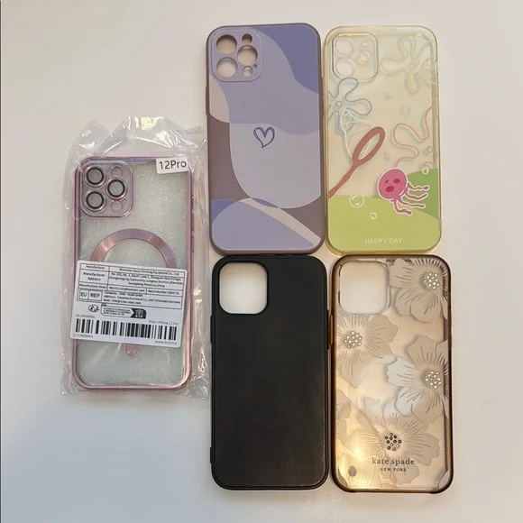 Kate Spade Floral iPhone 12 Pro Case - Gold and Black Bundle of 5