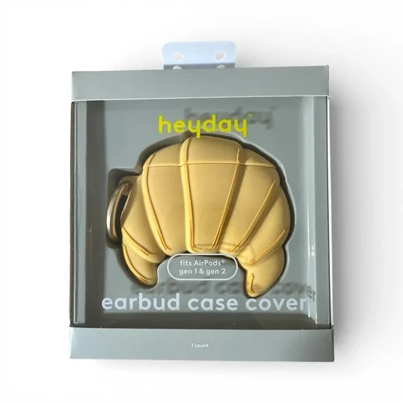Heyday Earbud Case Croissant Pastry Silicone Fits AirPods Gen 1 & 2‎ New in Box