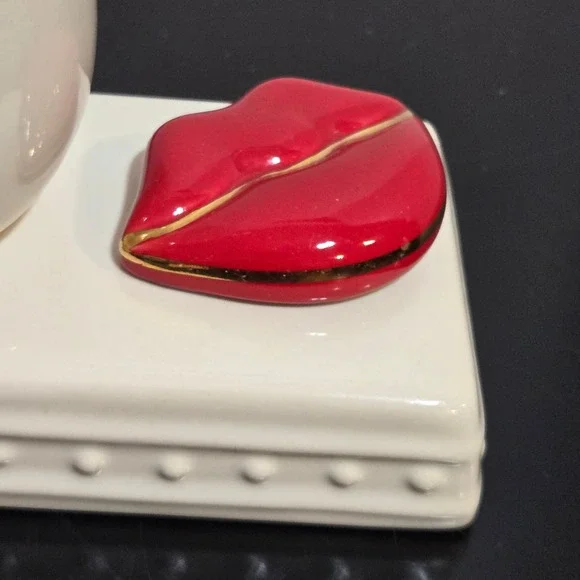 Nora Fleming Smooches Mini Red Ceramic Lips Gold Makeup Charm More Available
