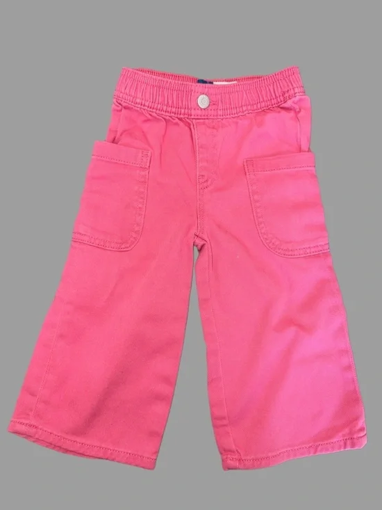 Old Navy Wide-Leg Pull-On Pants | Toddler Girl | 18-24 Months | Pink | Like New