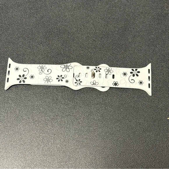 Floral Patterned White Smartwatch Band, 38/40/41mm, L