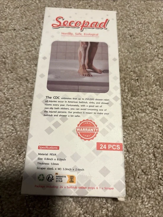 Secopad Non Slip Bathtub Stickers Shower Floor Grip Stickers 24 Stickers