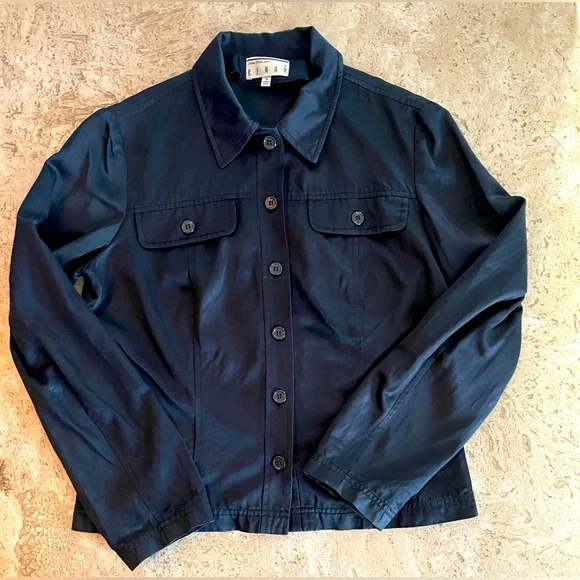 KENAR Satin Button Up Shacket