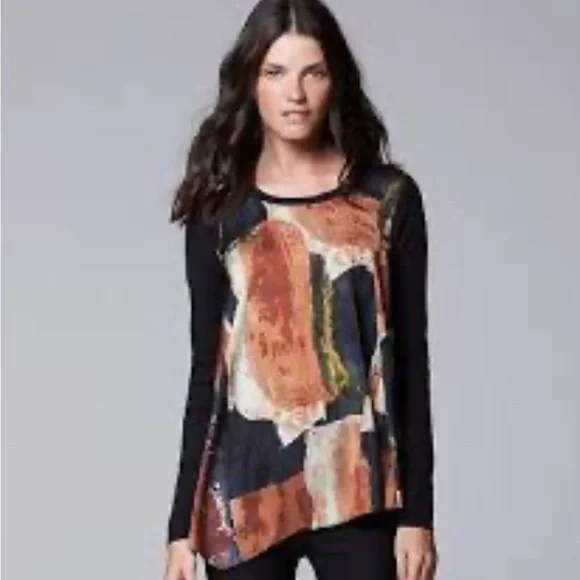 Simply Vera Wang Assimetrical long sleeve top