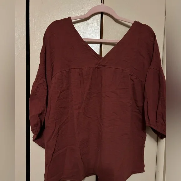 🐝 Cognac colored gauze blouse