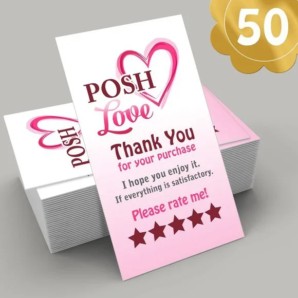 50 Hearts Thank you cards 3.5