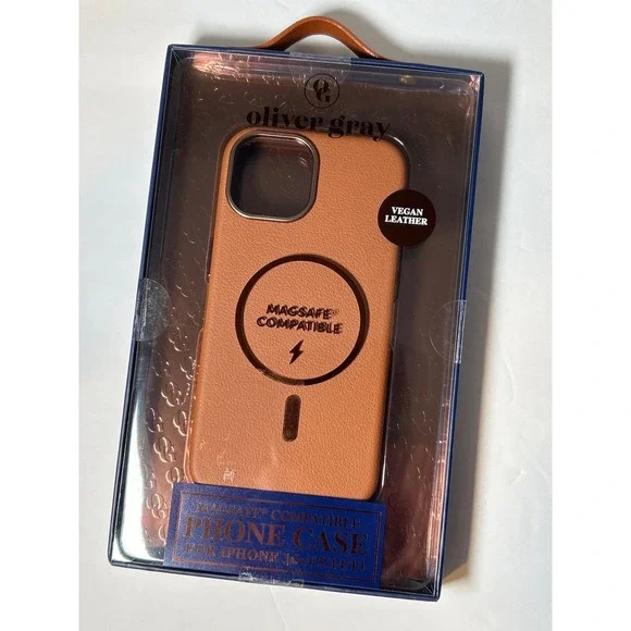 Oliver Gray MagSafe Vegan Leather Case for iPhone 13/14/15/16e NEW Sealed