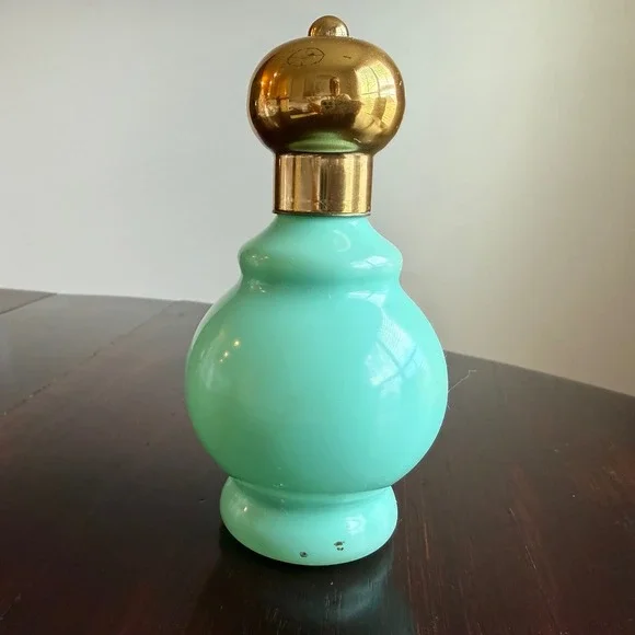 Vintage Avon Bird of Paradise EMPTY Cologne Bottle Aqua Glass With Box 1970's