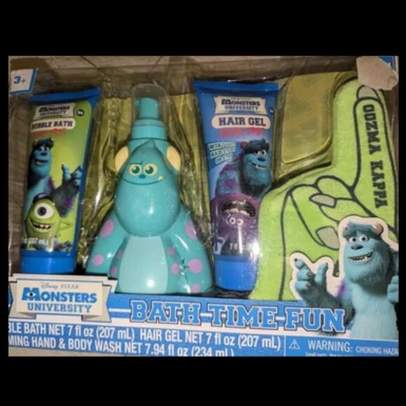 Vintage in Box 4pc Disney Pixar MONSTERS UNIVERSITY Bath Time Fun Set