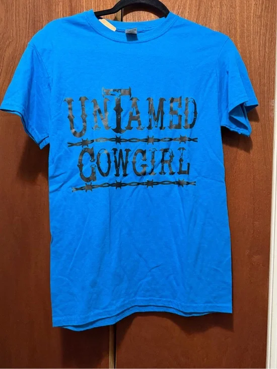 Untamed Cowgirl Graphic Tee - Blue