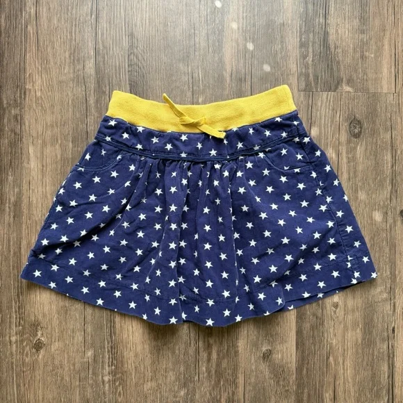 Mini Boden Skirt Blue with White Stars 100% Cotton‎