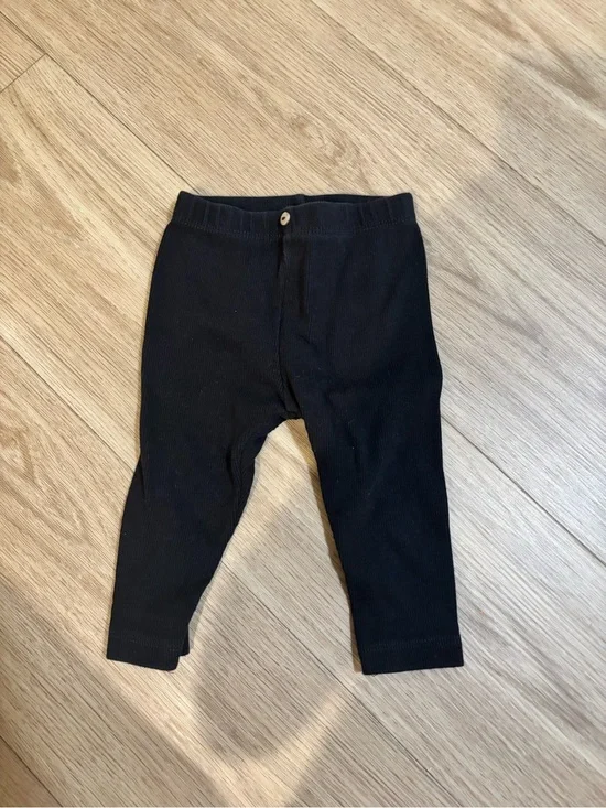 Zara Black Ribbed Kids Leggings