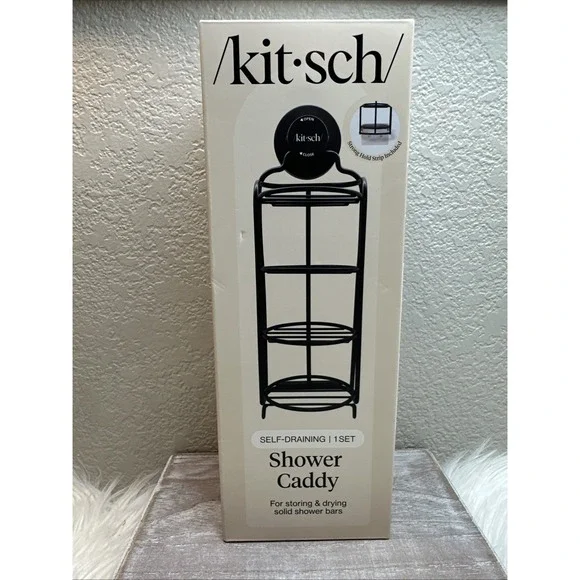 $23 🌙 Kitsch Self Draining Shower Caddy w/ Suction Cup Rust Proof NEW
