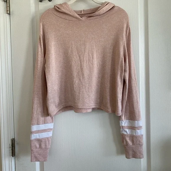 Flirtitude Active Top Pink and white cropped hoodie XS‎