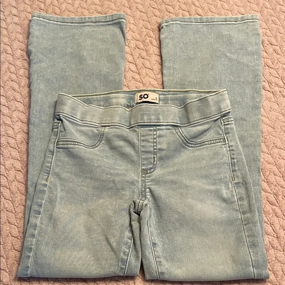 SO girls slip on flare jeans - size 10