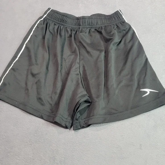 Score Soccer Shorts Kids Youth Small Black White Stripe Athletic Active 11392