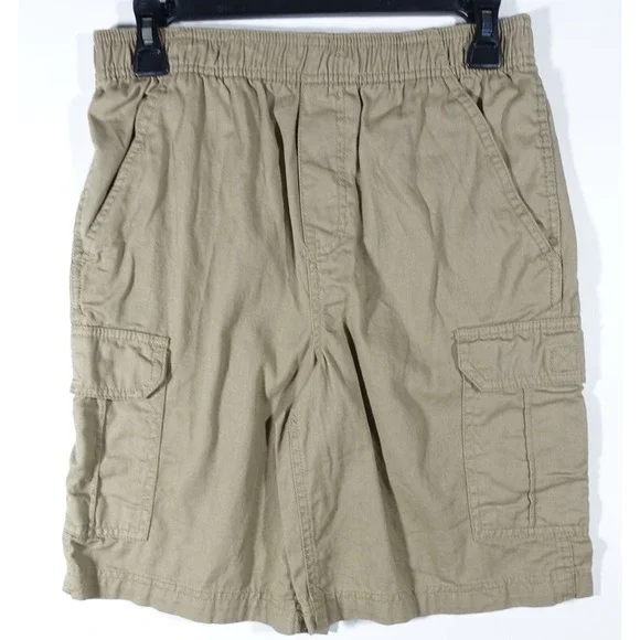 Canyon River Cargo Shorts Boys Medium Husky Pull On  Elastic Waist Beige