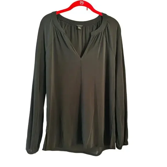 Ann Taylor Black Dress Blouse Shirt Size Small