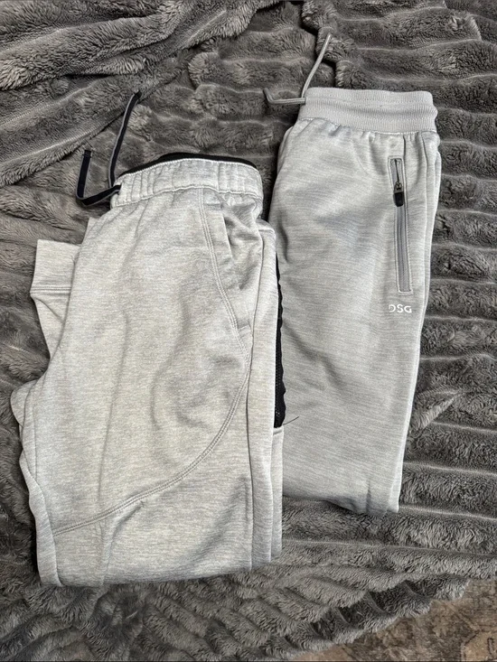 🩷2 pair bundle Kids Light Gray Jogger Pants with Drawstring