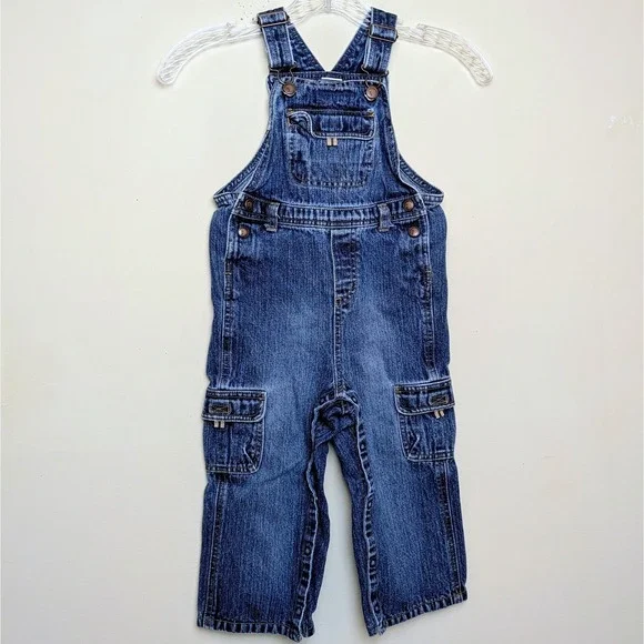 Vintage Gymboree Blue Bib Denim Overalls 2003 Y2K Toddler Size 2T