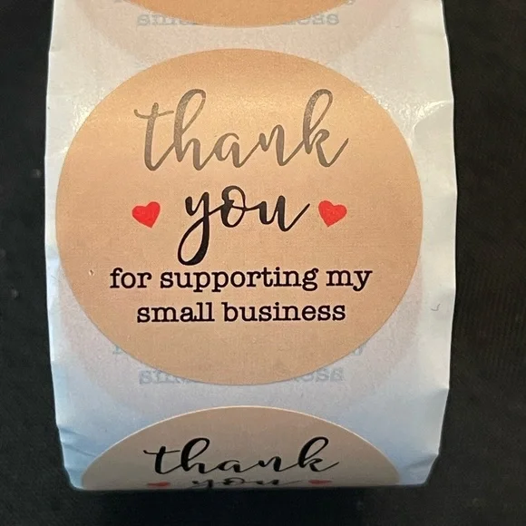 Thank You Stickers Roll, 500 labels, Great for resale, business shipping, 1.5”