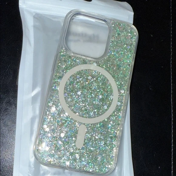 Glitter Phone Case with MagSafe Compatibility for iPhone 15 Pro