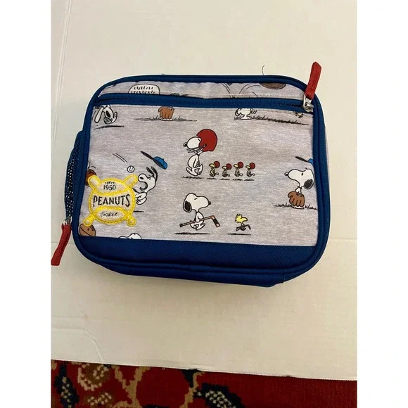 Snoopy Sports Peanuts Cold Pack Lunch Box‎ Pottery Barn Kids Minor Defect