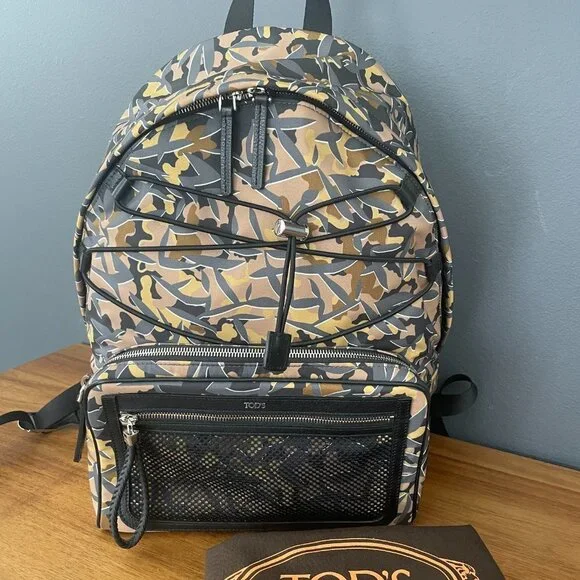 Tod's Italy Tech Zaine‎ Easy Lacci Graphic Nylon Backpack, XDMMDDGT3L0JWJ987N