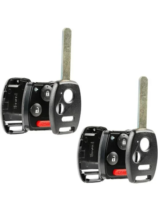 Key Fob Keyless Entry Remote Shell Case & Pad for Honda Vehicles, Set of 2