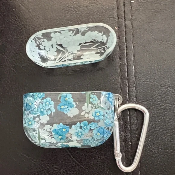 Floral Blue AirPod 3 Case with Carabiner