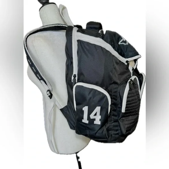 Black and White Athletic Backpack with Durable Design Versatile Capable Rucksack