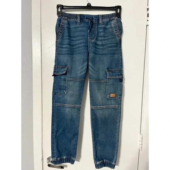 Signature by Levi Strauss Boys Medium Wash Jogger Cargo Jeans Size M 10-12