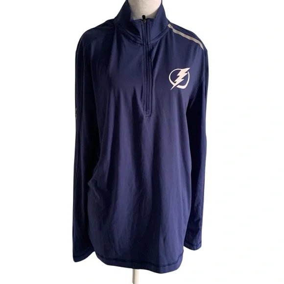 Fanatics NHL Tampa Bay Lightning Hockey Blue Long Sleeve Quarter Zip Top