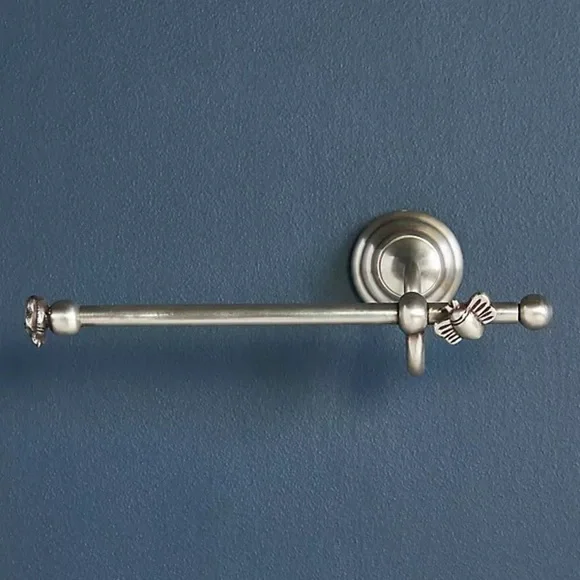 Anthropologie Silver Wall-Mounted Bathroom Tissue Holder New