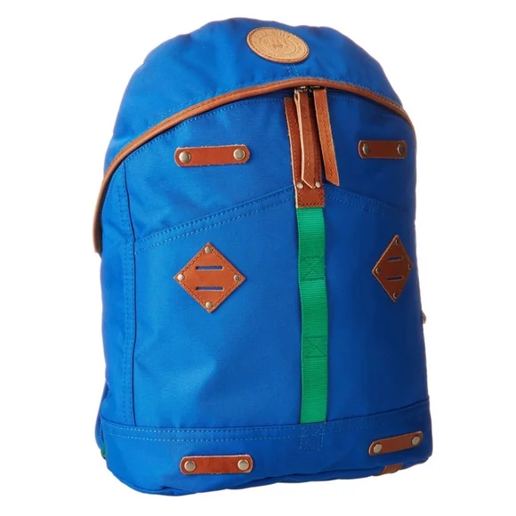 Will Leather Goods Colorblock Blue Leather Accent Backpack